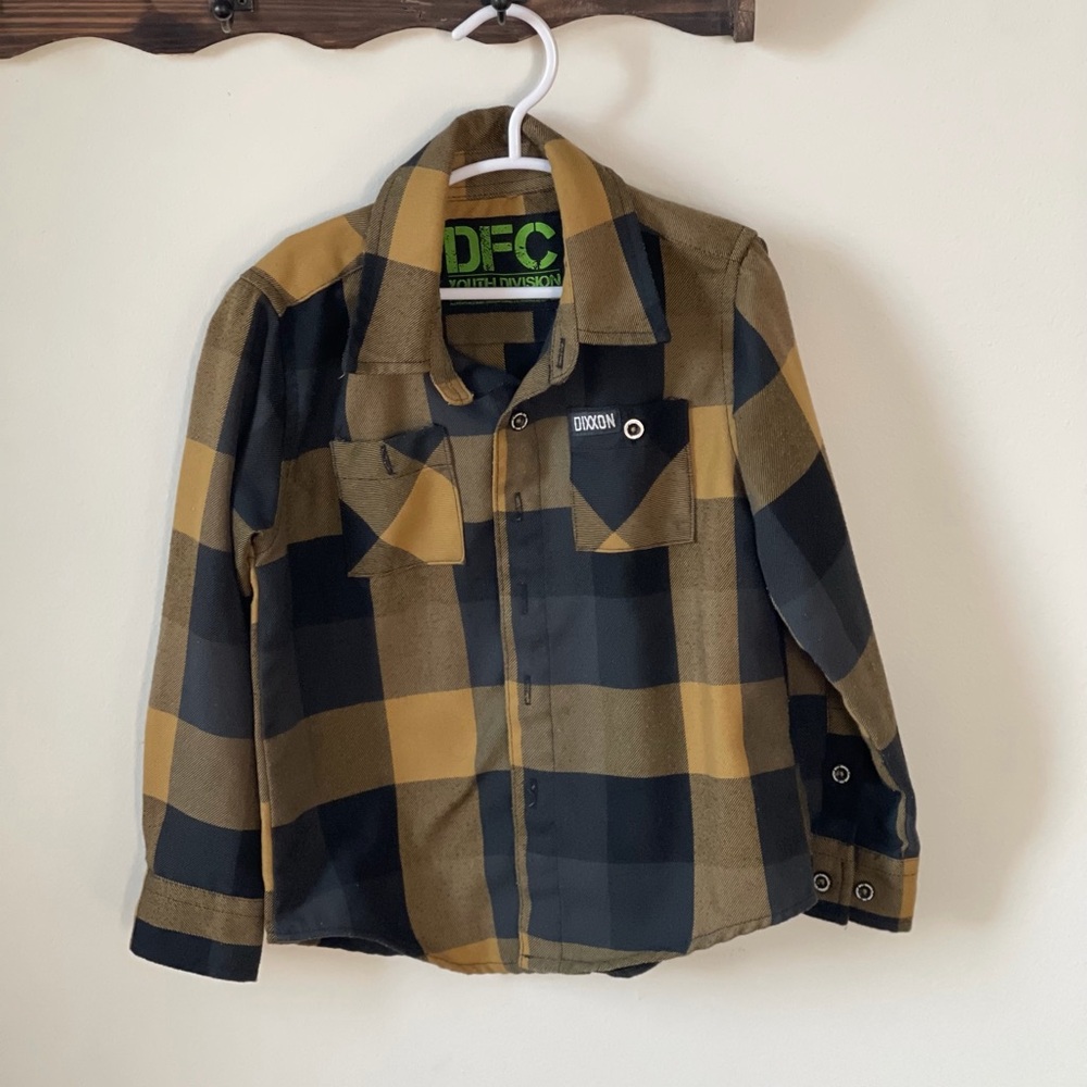 DIXXON Kids Plaid Shirt - Black and Tan